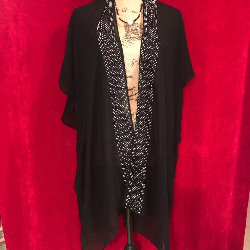 Brand new Scarf/Palatine /Cover up Black /Silver Shiny studs